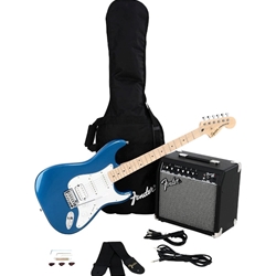 0372820002 Fender Affinity Series Stratocaster HSS Pack, Maple Fingerboard, Lake Placid Blue, Gig Bag, 15G - 120V