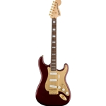 0379410515 Fender 40th Anniversary Stratocaster, Gold Edition, Laurel Fingerboard, Gold Anodized Pickguard, Ruby Red Metallic