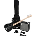 0372981006 Fender Affinity Series Precision Bass PJ Pack, Maple Fingerboard, Black, Gig Bag, Rumble 15 - 120V