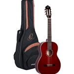 R121WR Ortega Spruce/ Mahogany Wine Red Classical Guitar