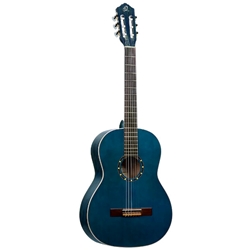 Ortega R121SNOC ORTEGA Family Series Classic Guitar 6 String - Ocean Blue Slim Neck w/Bag
